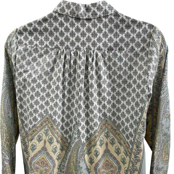 Soft Surroundings XL Womens Sky Blue Paisley Pleated Tabitha Tunic Boho Peasant - Picture 3 of 15